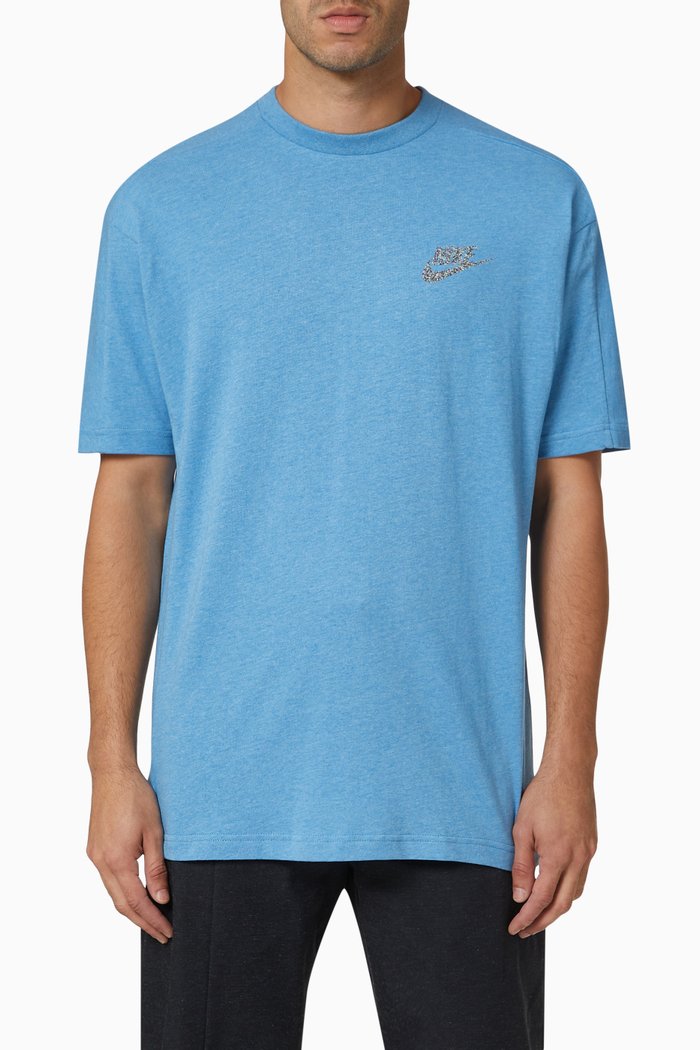 

Sportswear Short-Sleeve Top in Cotton, Blue