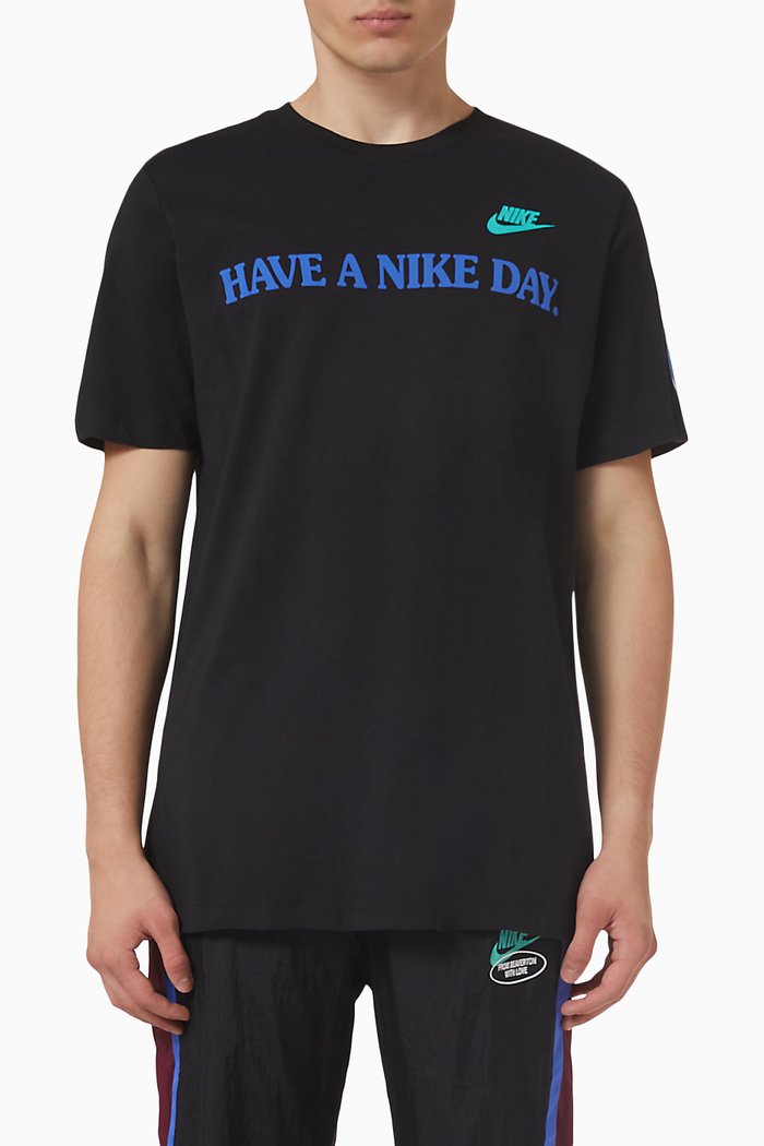 

'Have A Nike Day' T-shirt in Cotton, Black