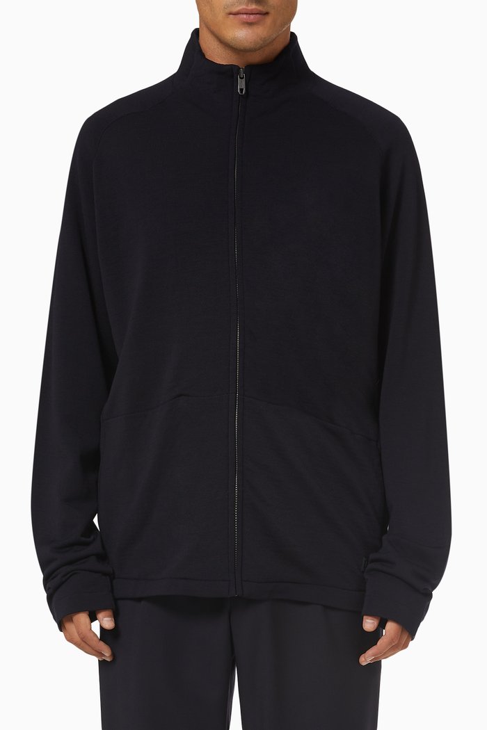 

Zip-up Sweatshirt in TECHMERINO™ French Terry, Blue