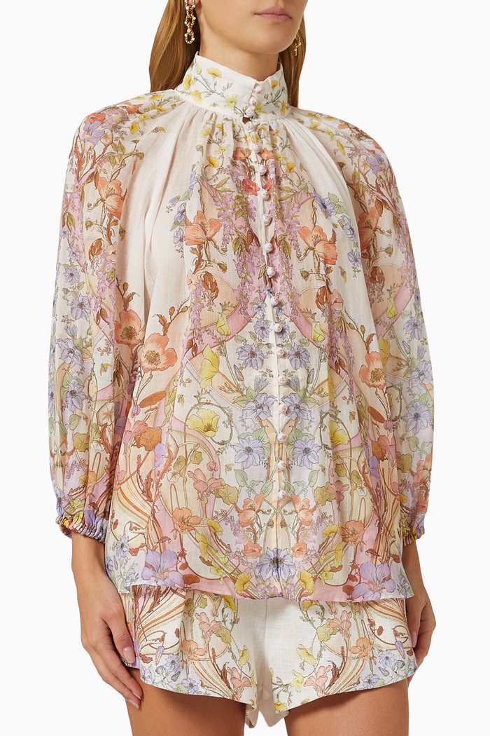

Jeannie Blouse in Ramie, Multicolour