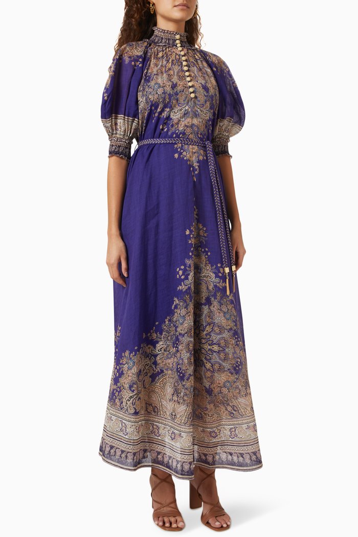 

Anneke Swing Maxi Dress in Cotton Voile, Blue