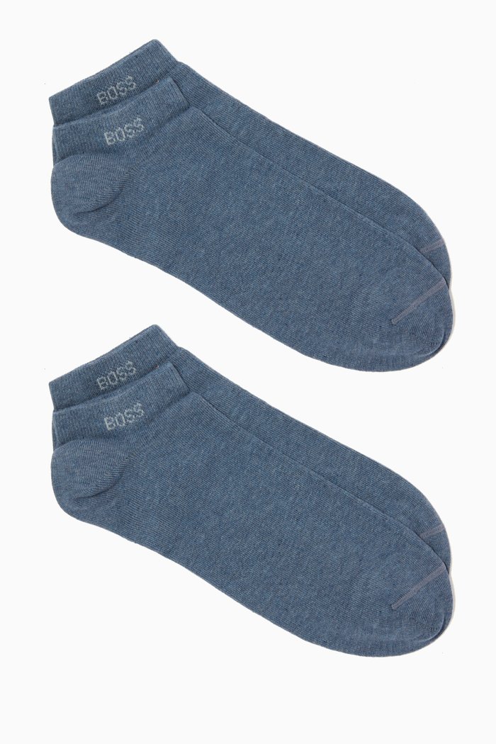 

Ankle Socks in Cotton Blend, Set of 2, Blue