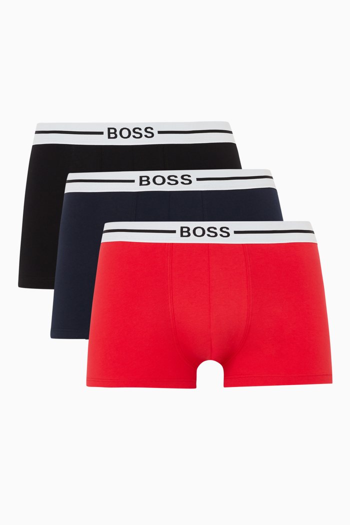 

Logo Trunks in Cotton Blend, Set of 3, Multicolour