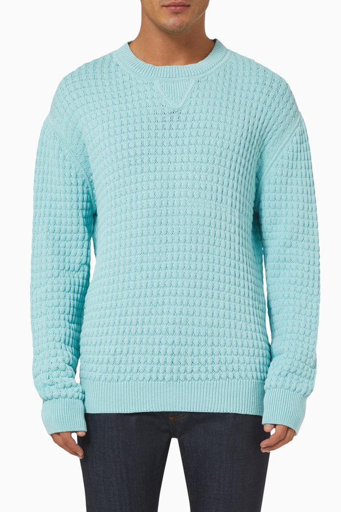 

Tetron Pullover in Knit Cotton, Green