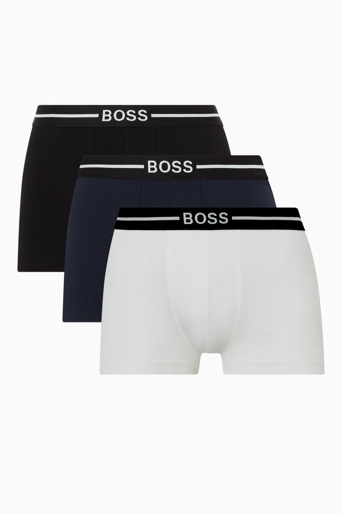 

Logo Band Trunks in Organic Cotton, Set of 3, Multicolour