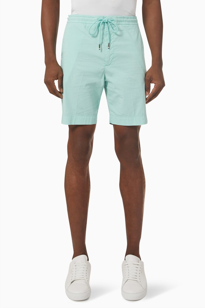 

Slim Fit Shorts in Knit Cotton, Green