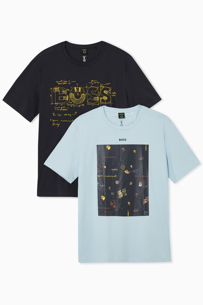 

T-shirts in Cotton Jersey, Set of Two, Multicolour