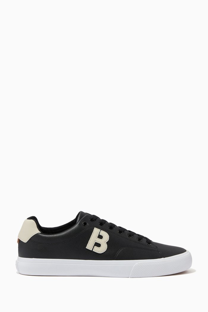 

Aiden Tennis Sneakers in Leather, Black