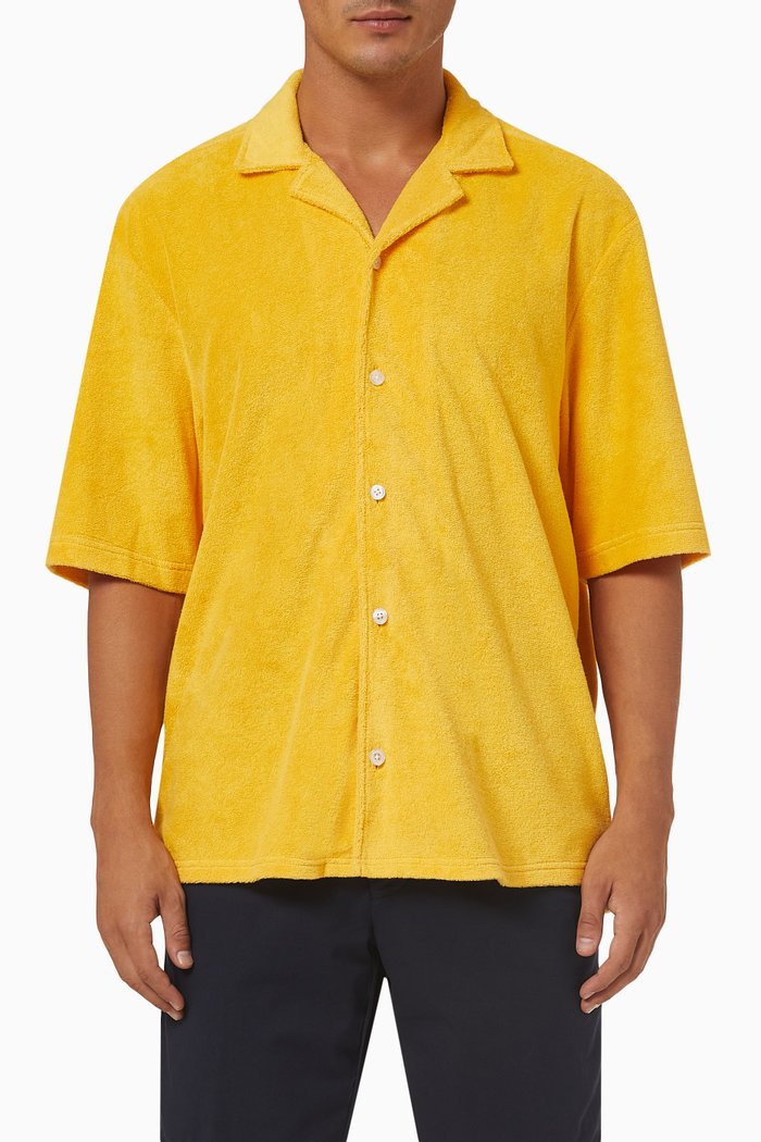 

Lars Button-down Shirt in Terry, Yellow