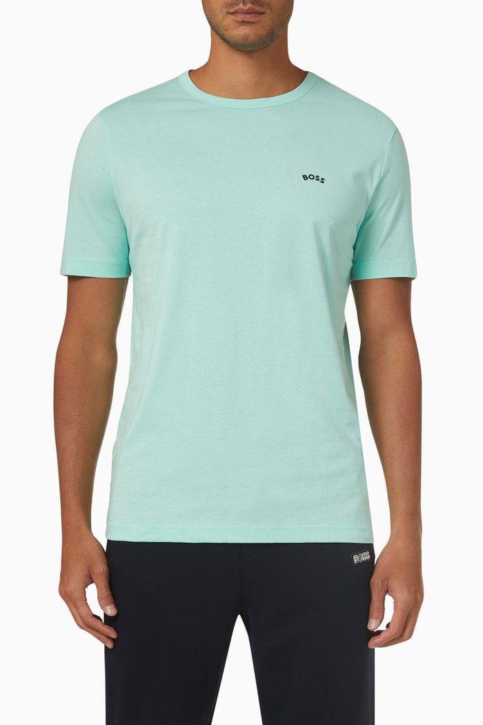

Curved Logo T-shirt in Cotton Jersey, Green
