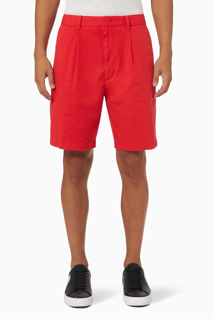

Kedno Pleats Shorts in Twill, Red