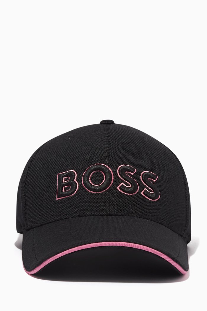 

Logo Embroidered Baseball Cap in Gabardine, Black