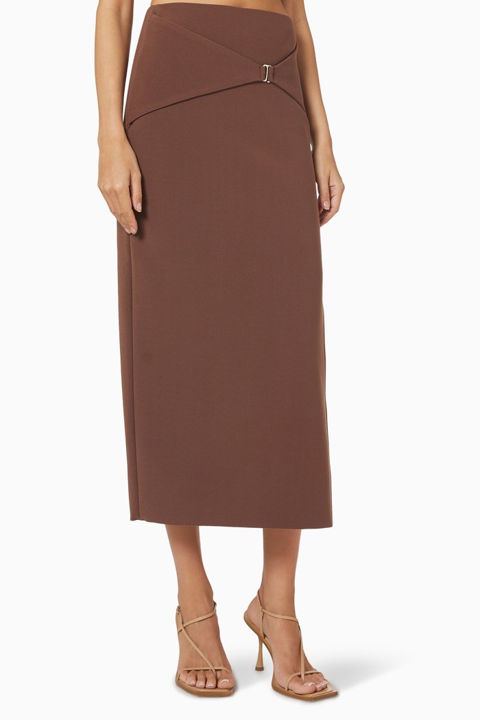 Ivy Asymmetric Skirt, Brown