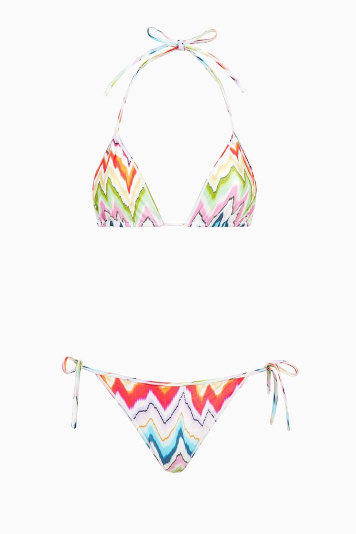

Triangle Bikini Set in Zig Zag Net, Multicolour