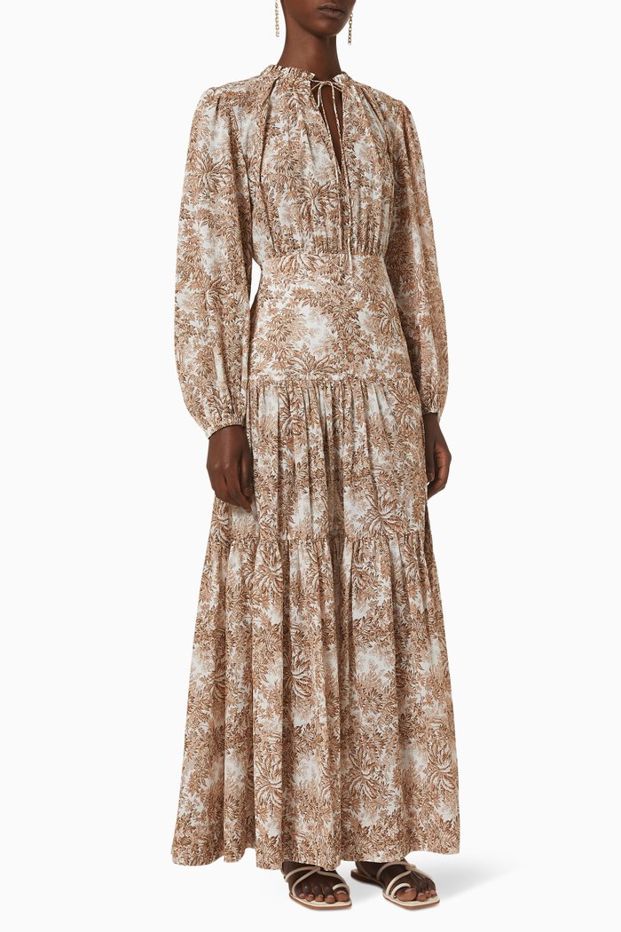 Gloria Maxi Dress in Cotton, Multicolour