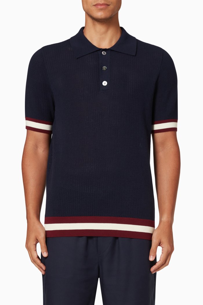 

Quinn Polo Shirt in Cotton, Blue