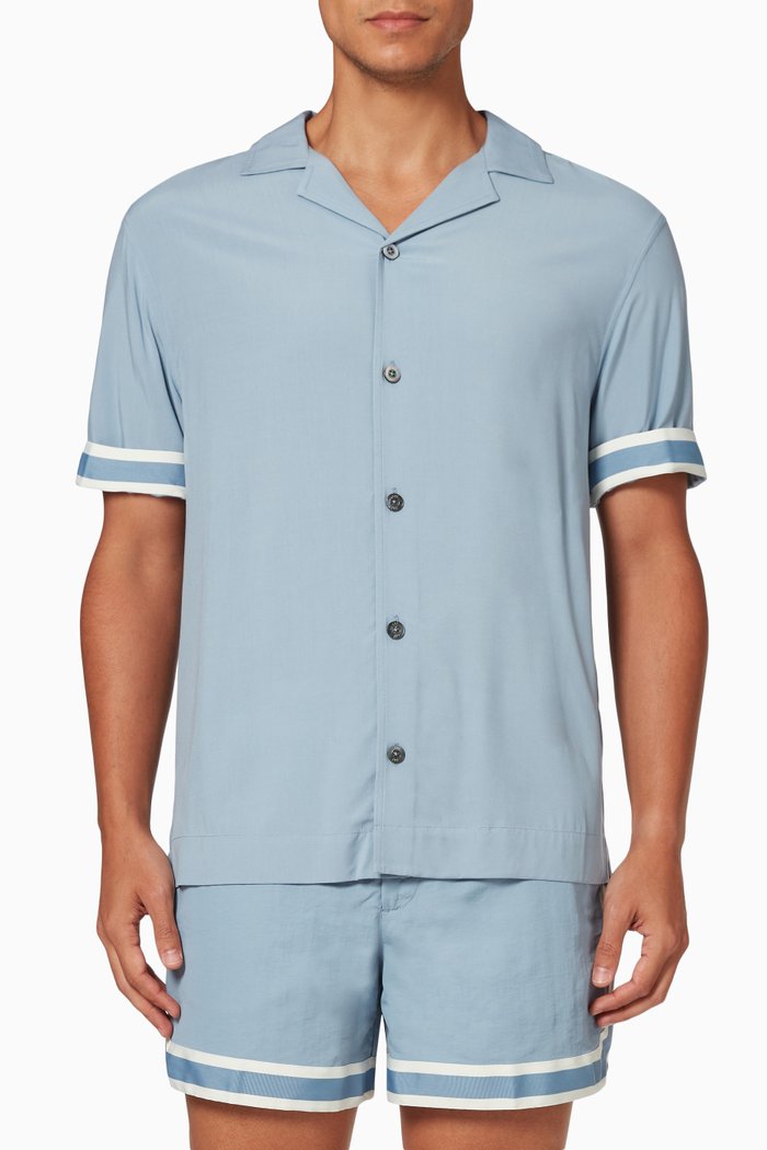 Valbonne Shirt in Viscose, Blue