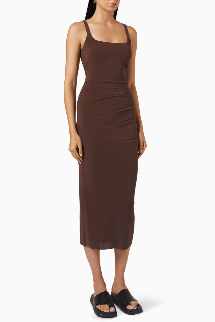 

Yasmin Midi Dress in Jersey, Brown