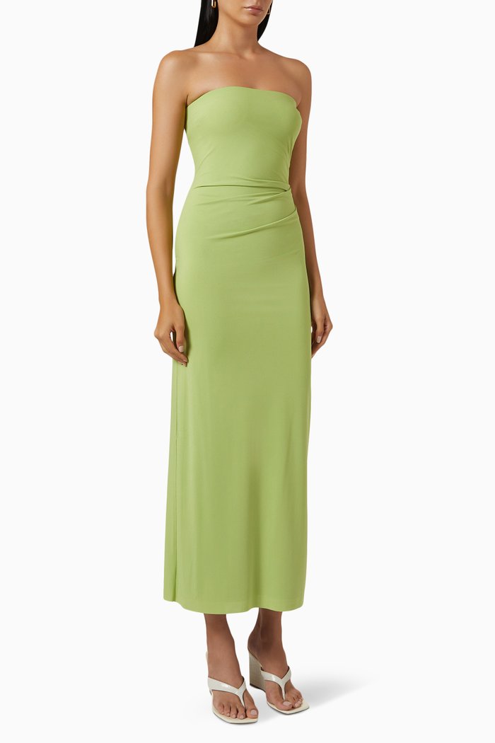 

Myla Strapless Dress in Stretch Jersey, Green
