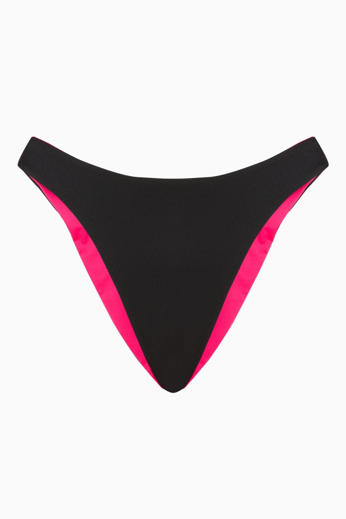 Reversible Sling Bikini Bottoms, Black