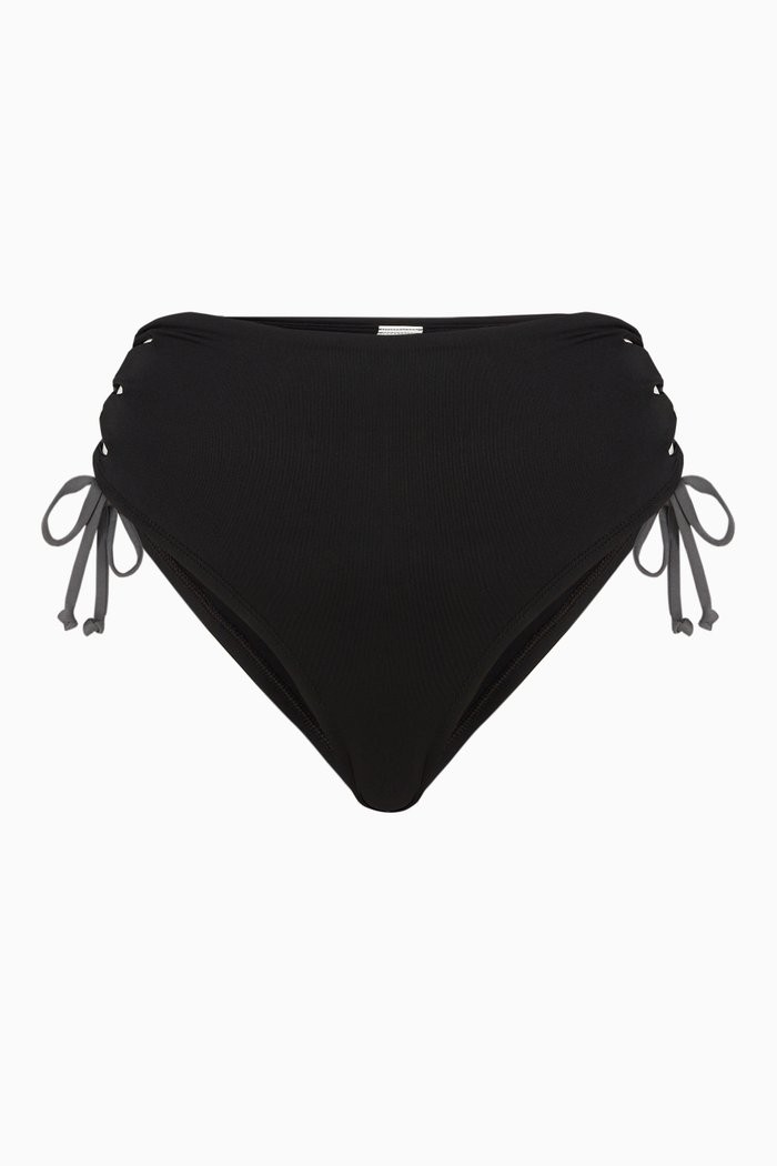

High Waist Cheeky Bikini Bottoms, Black