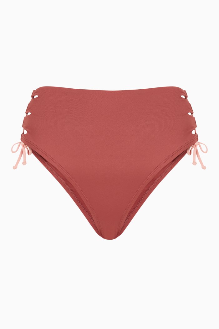 

High Waist Cheeky Bikini Bottoms, Pink