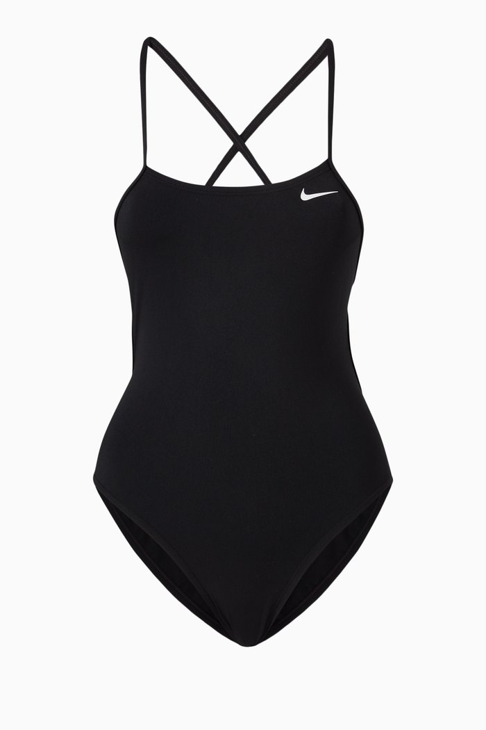 

Lace Up One Piece Swimsuit, Black