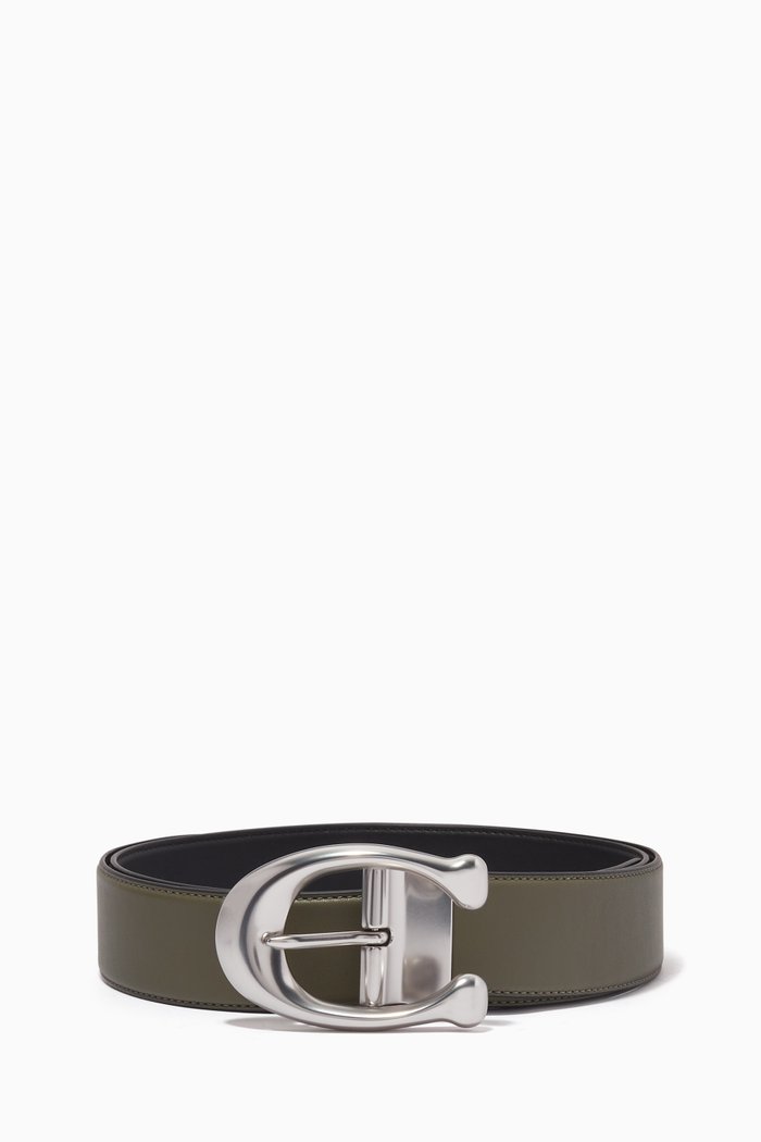 

Reversible Signature Buckle Belt, Multicolour