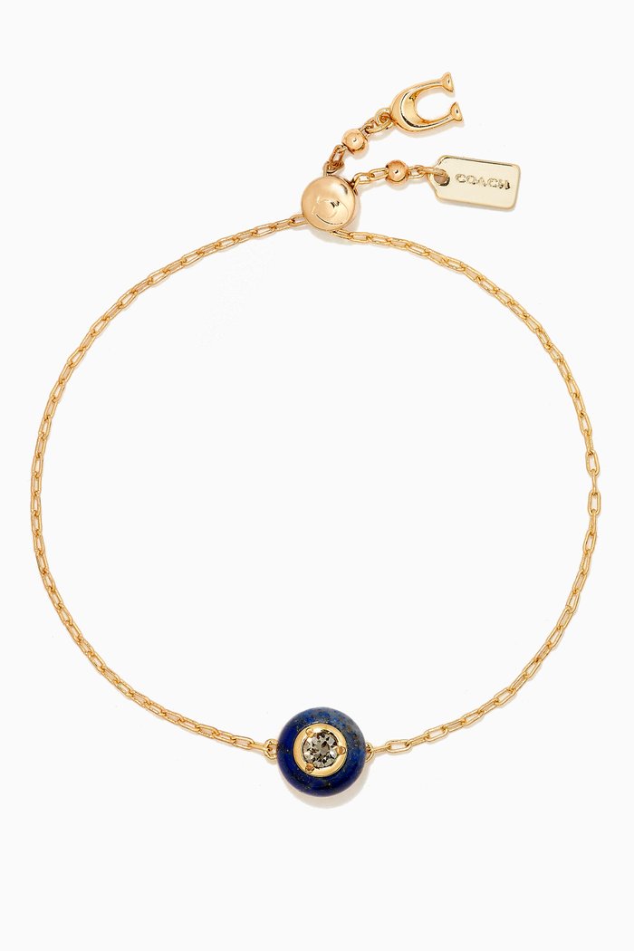 

Semiprecious Crystal Slider Bracelet, Gold