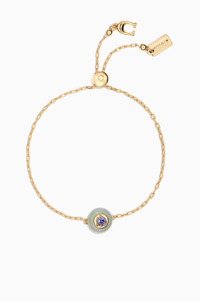 

Semiprecious Crystal Slider Bracelet, Green