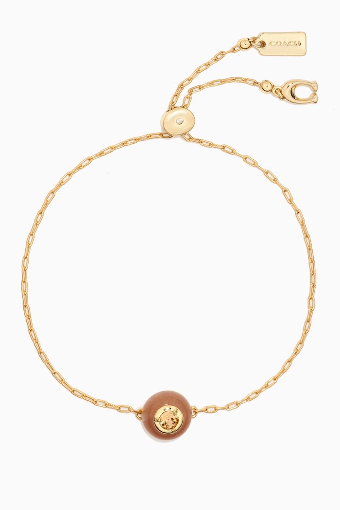 

Semiprecious Crystal Slider Bracelet, Gold