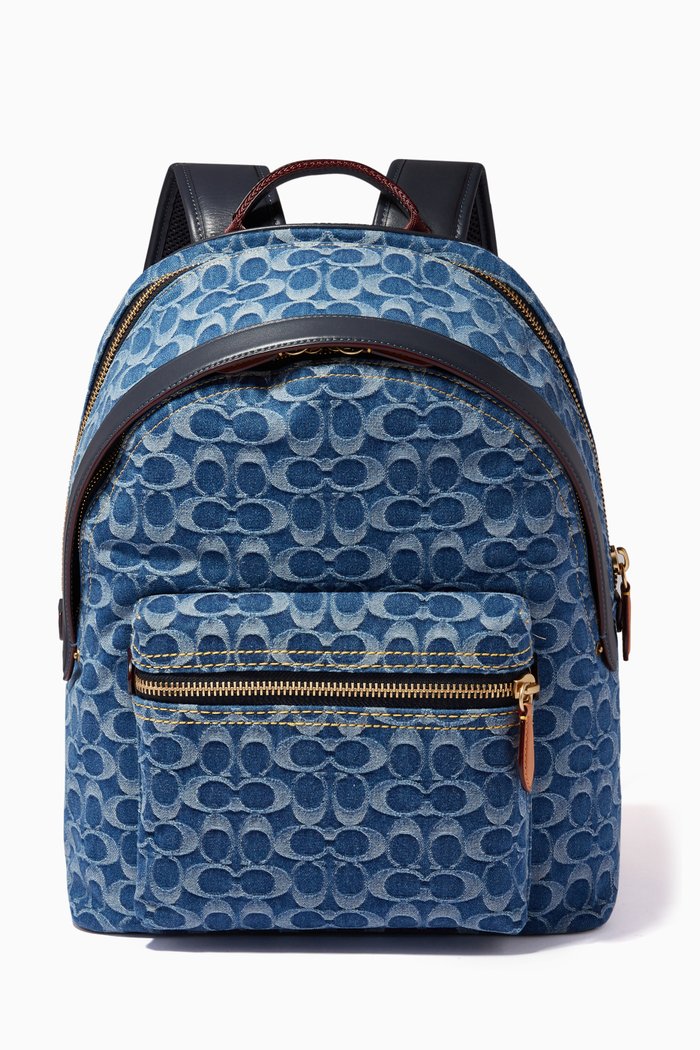 

Charter Backpack in Signature Denim, Blue