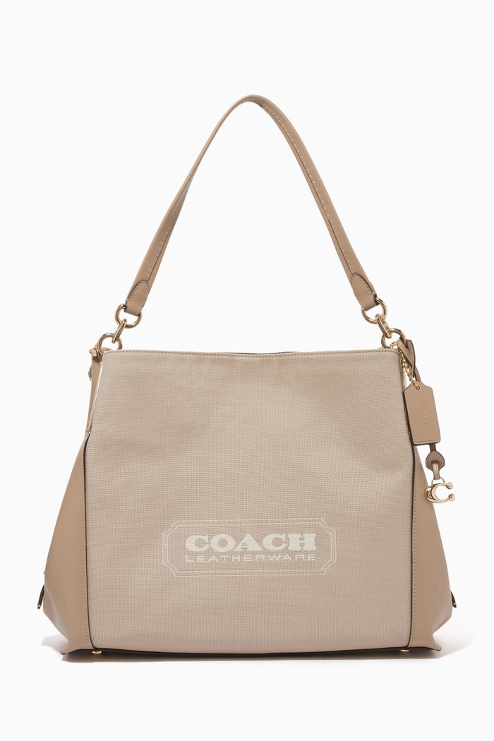 

Dalton 31 Shoulder Bag in Jacquard & Leather, Neutral