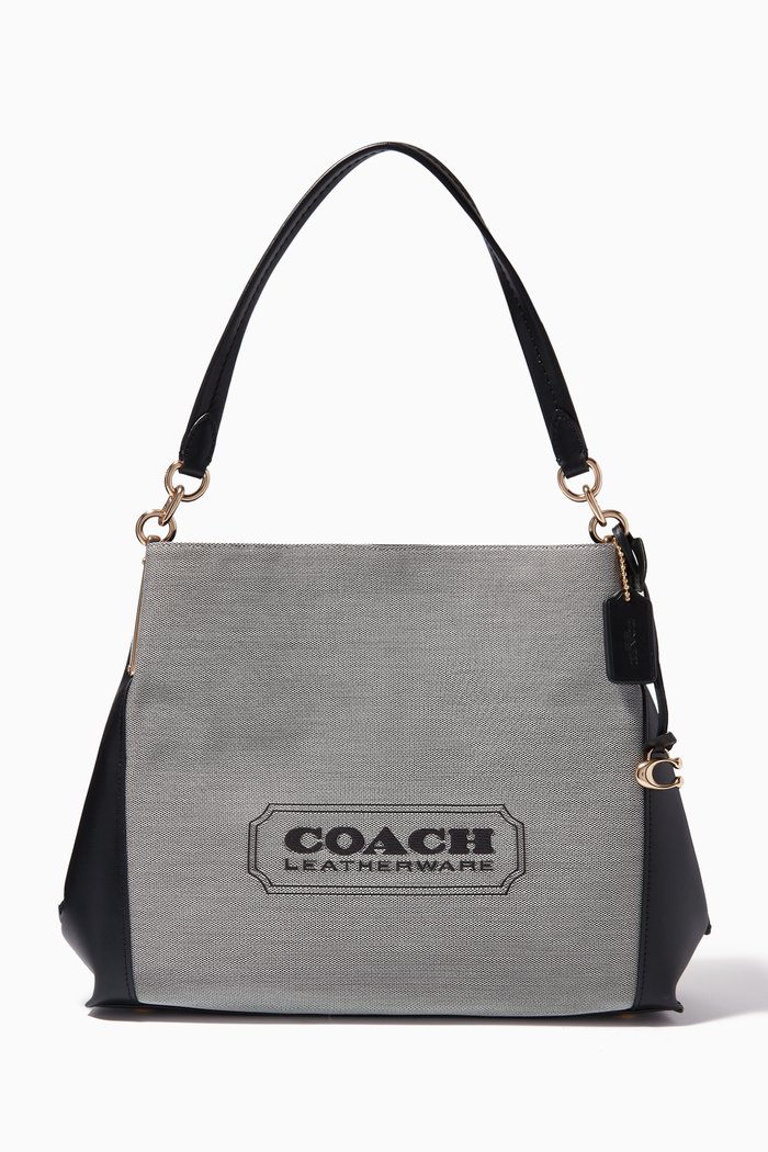 

Dalton 31 Shoulder Bag in Jacquard & Leather, Black