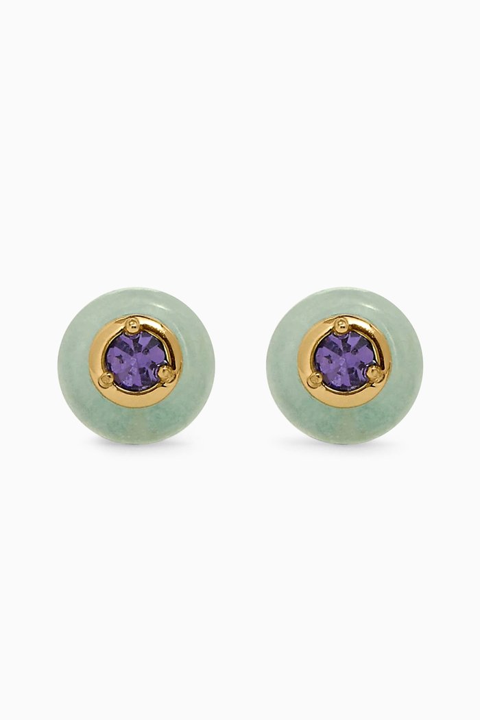 

Cushion-cut Crystal Stud Earrings, Green