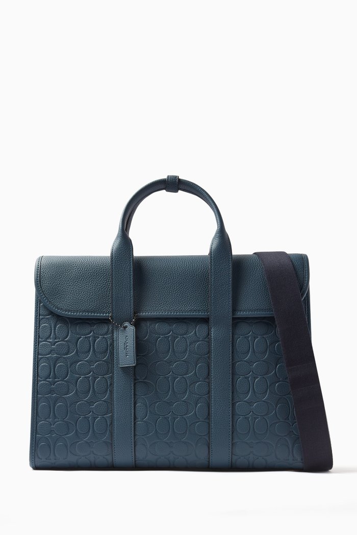 

Gotham Portfolio Bag in Signature Leather, Blue
