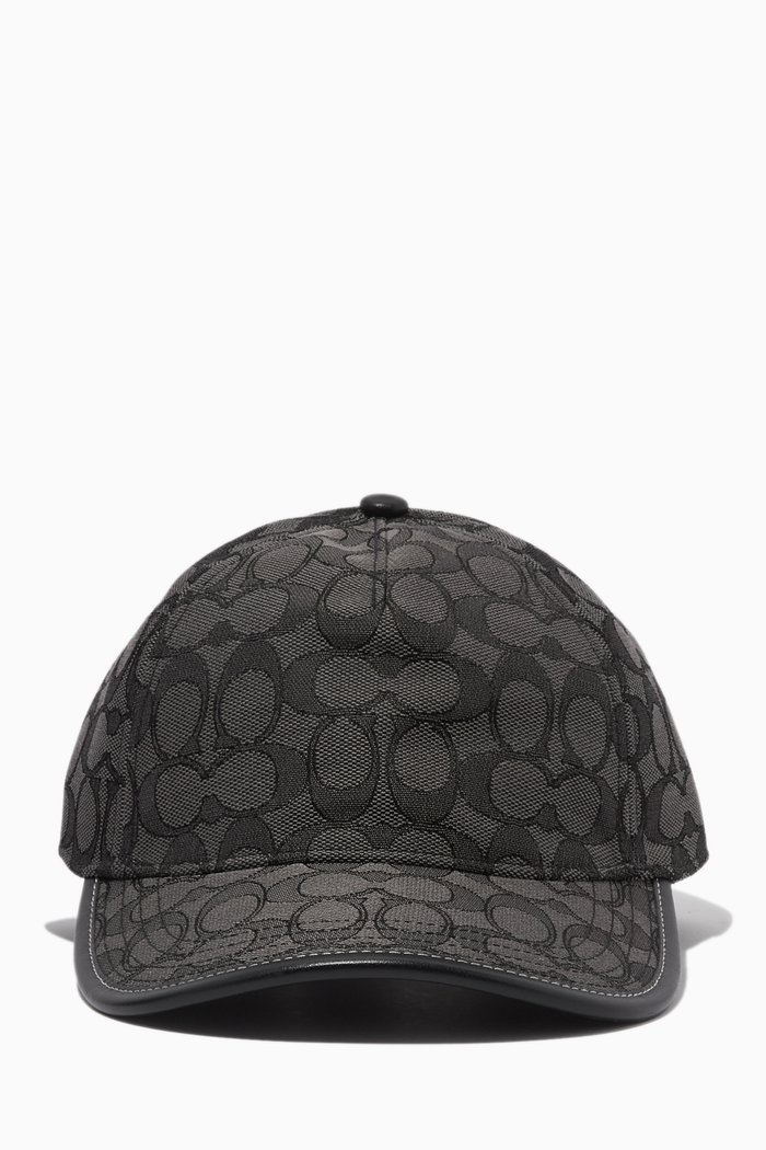 

Signature Logo Baseball Cap in Jacquard, Black