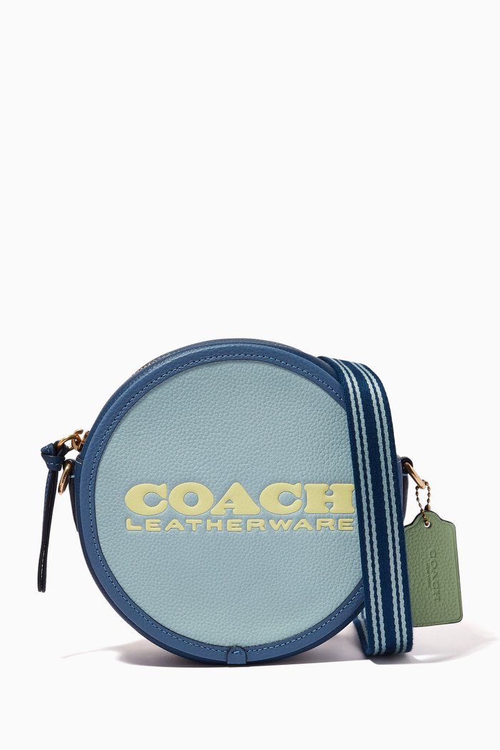 

Kia Circle Crossbody Bag in Leather, Blue