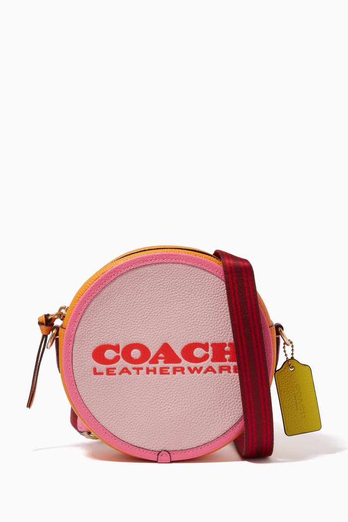 

Kia Circle Crossbody Bag in Leather, Pink