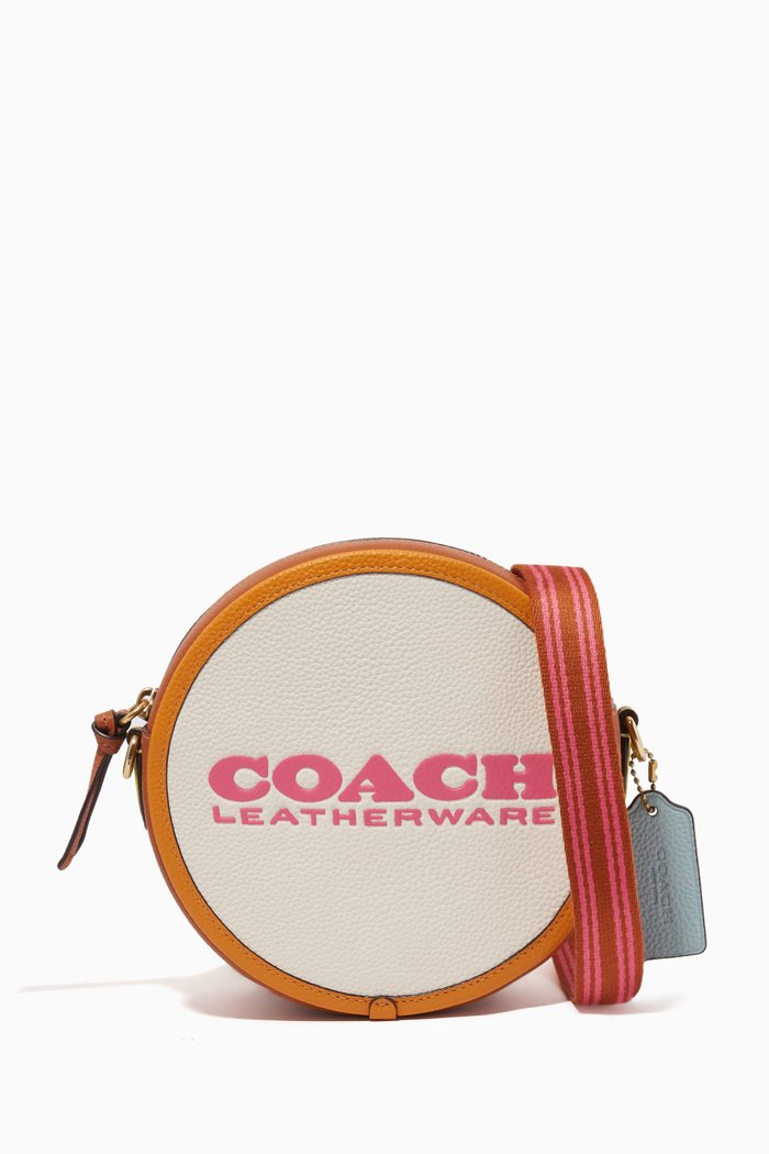 

Kia Circle Crossbody Bag in Leather, White