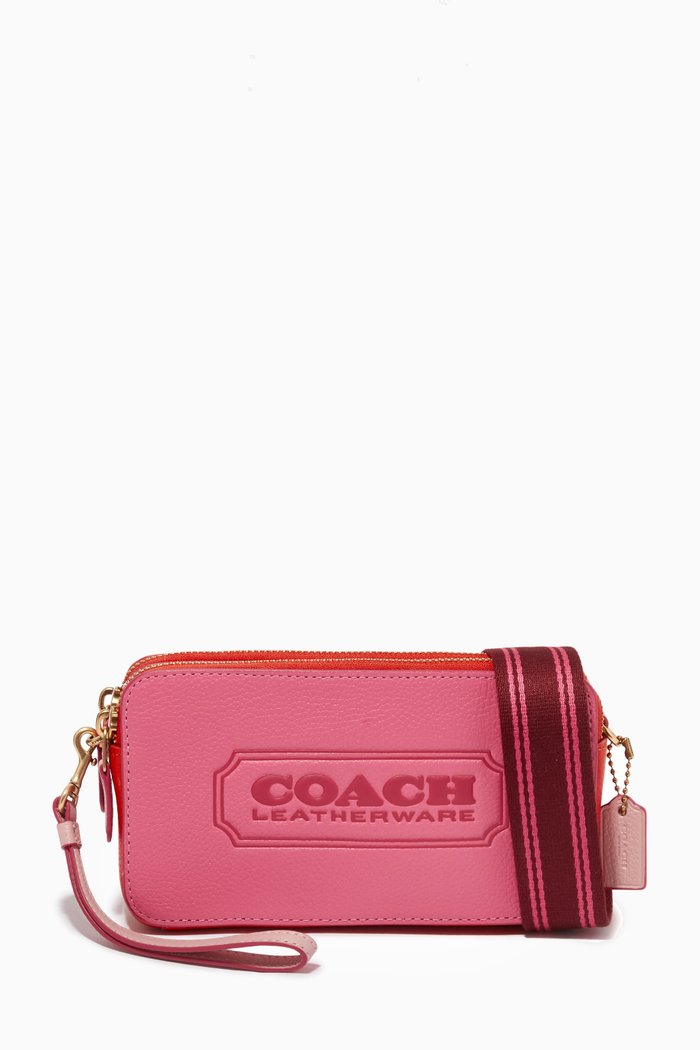 

Kira Crossbody Bag in Colourblock Leather, Pink