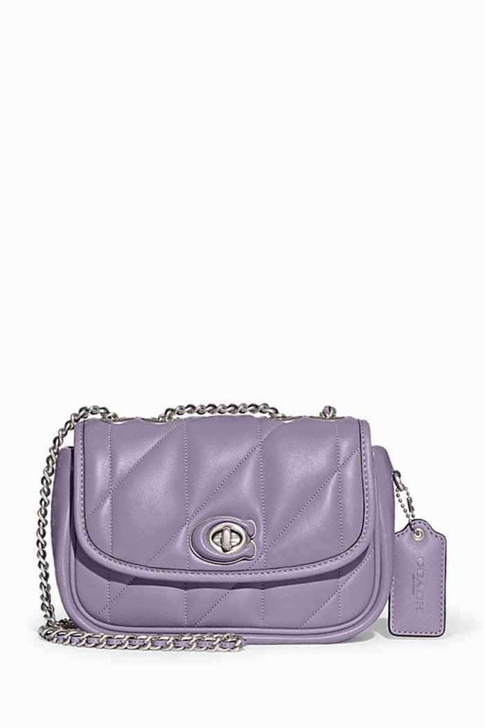 

Pillow Madison Quilted 18 Shoulder Bag in Nappa, Purple