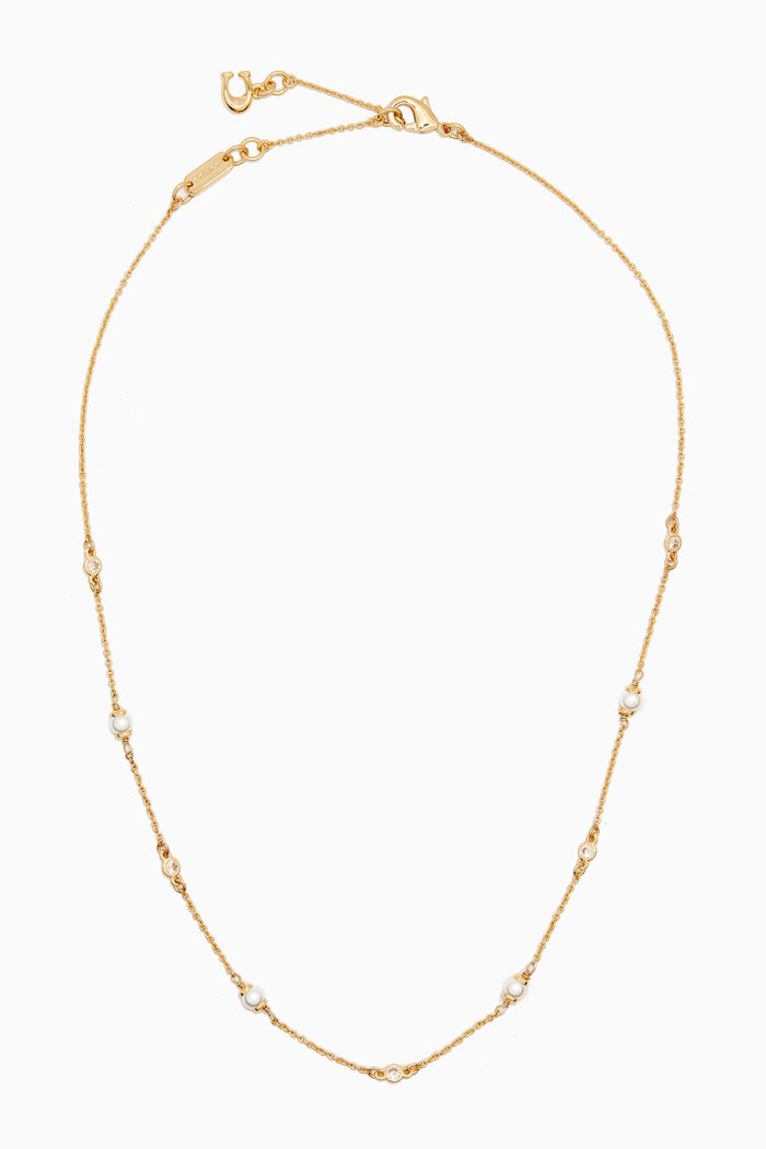 

Classic Pearl Necklace in Plated-brass, Yellow
