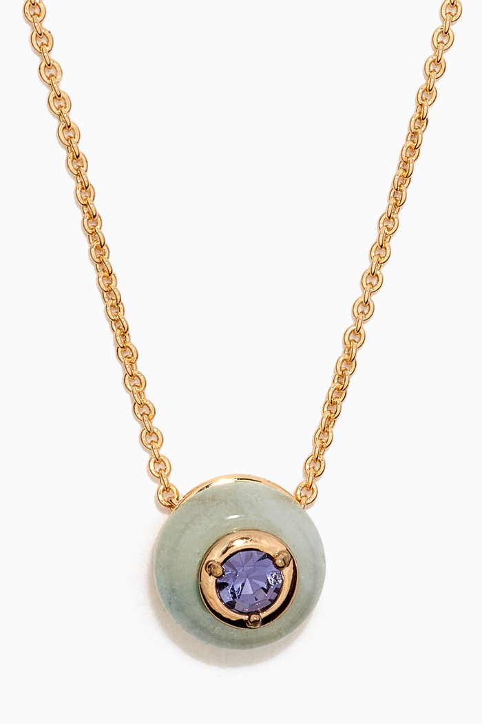 

Cushion-cut Crystal Necklace, Green