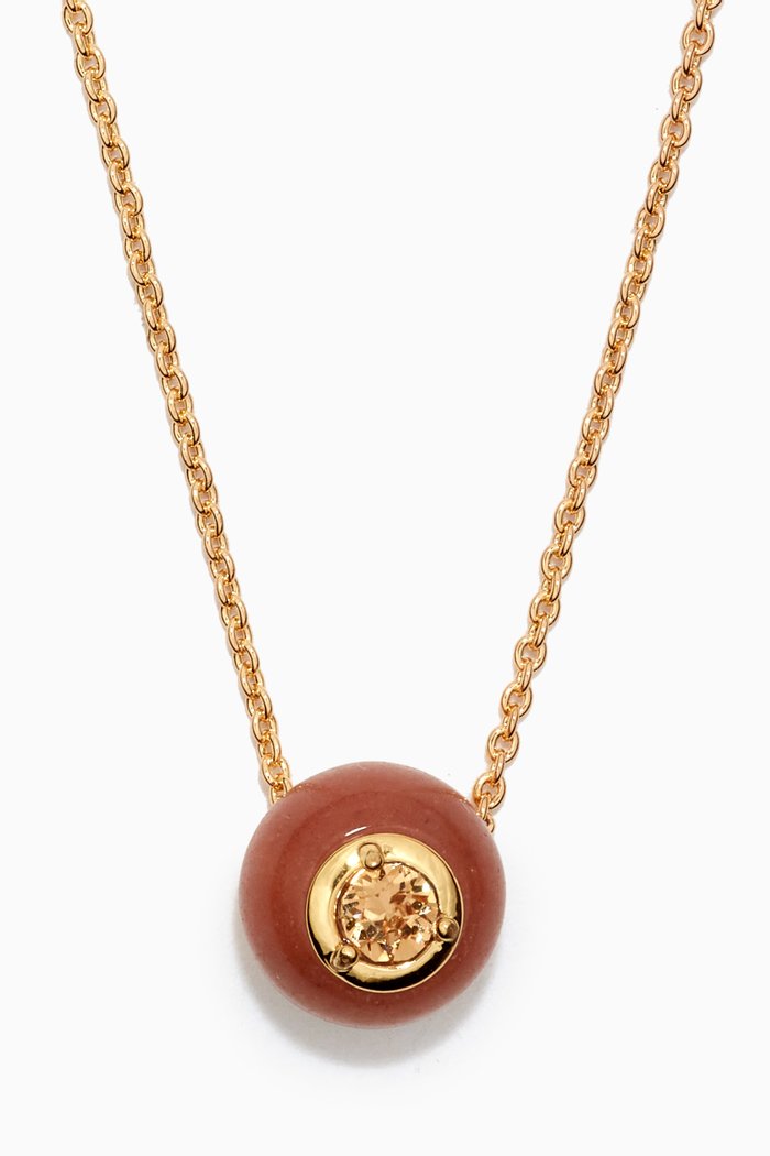 

Cushion-cut Crystal Necklace, Gold