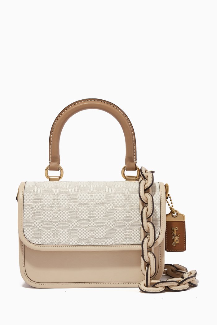 

Rogue Top Handle Bag in Signature Jacquard, White