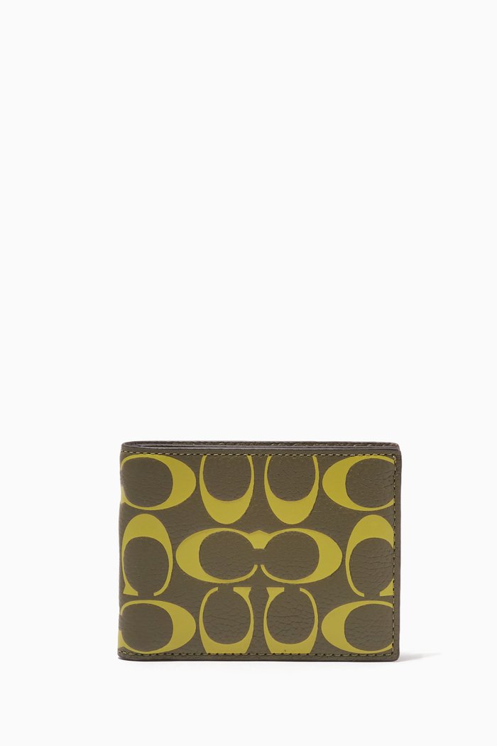 

Slim Billfold Wallet In Signature Leather, Green