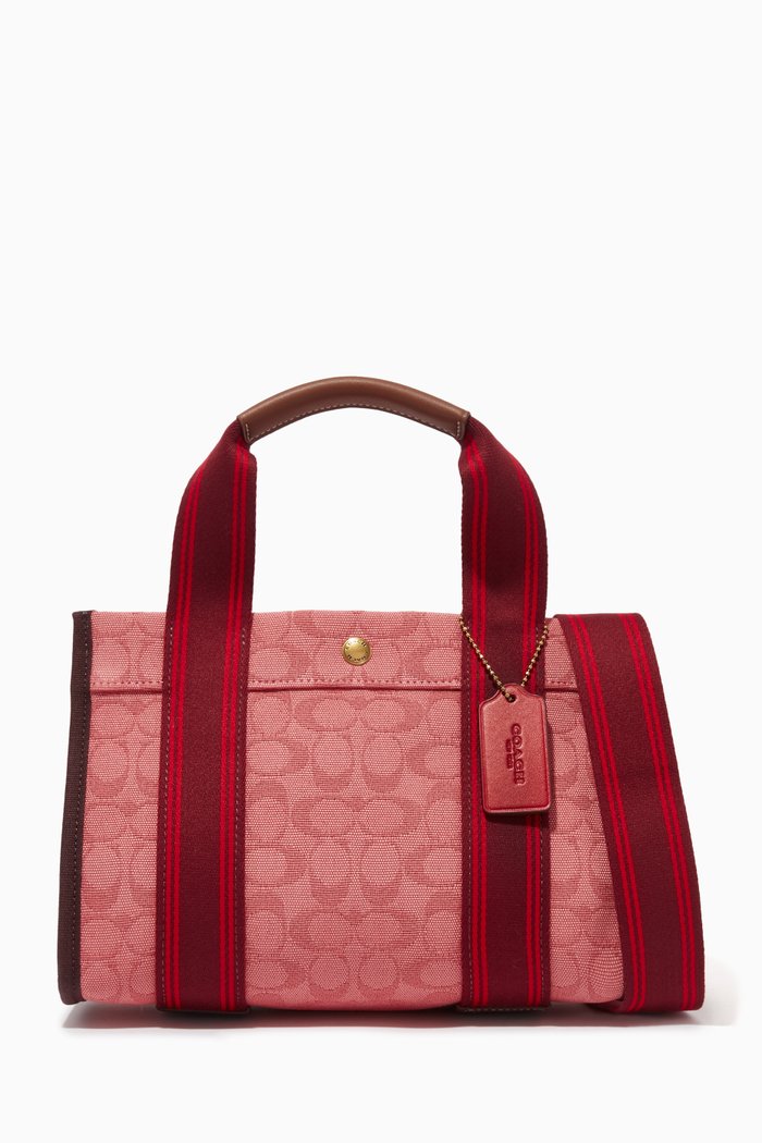 Spin 27 Tote Bag In Signature Jacquard, Pink