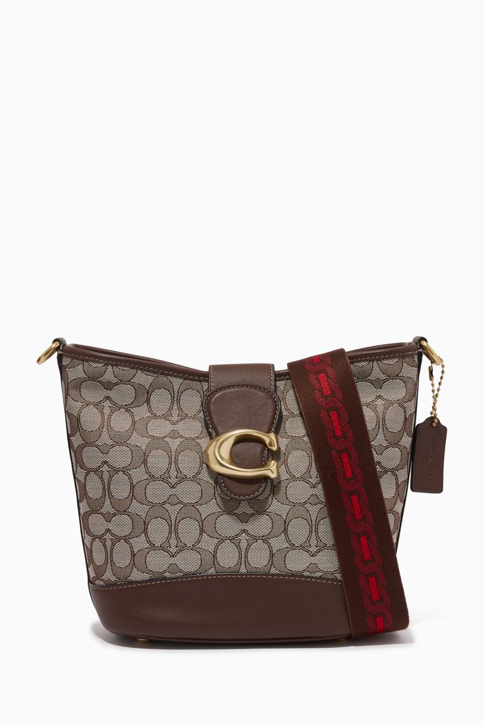 

Tali Bucket Bag in Signature Jacquard, Brown