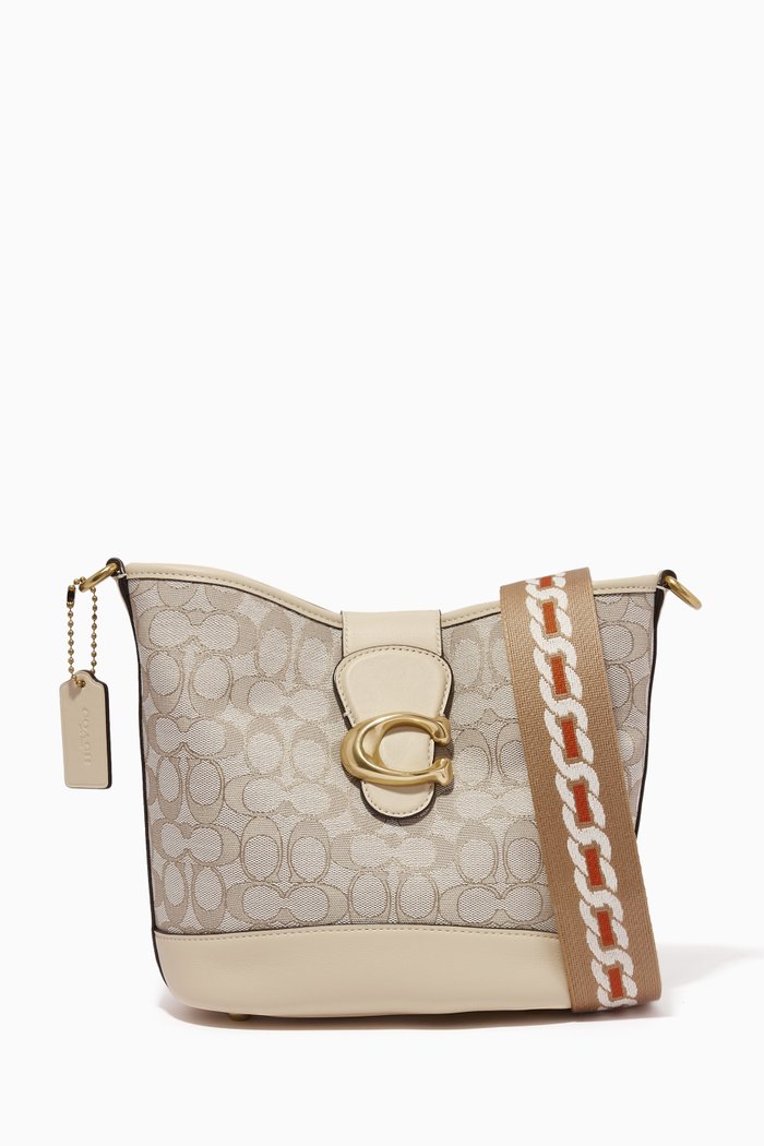 

Tali Bucket Bag in Signature Jacquard, White